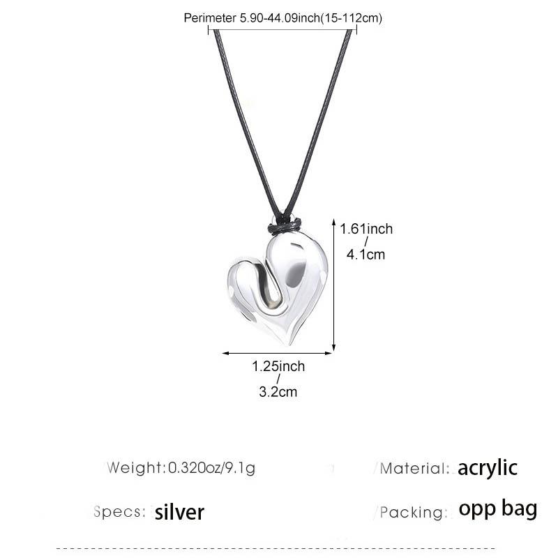 Red Heart Pendant Necklace Vintage Love Heart Choker Necklaces for Women Jewelry Accessories