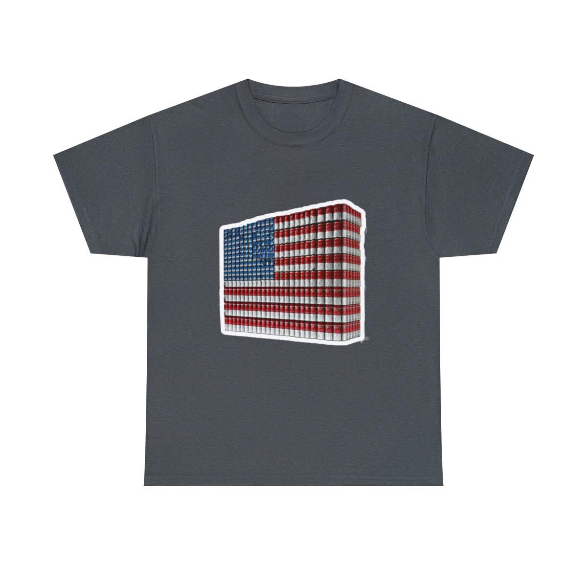 US Adults - America - American flag made of cans - Unisex Heavy Cotton Tee S