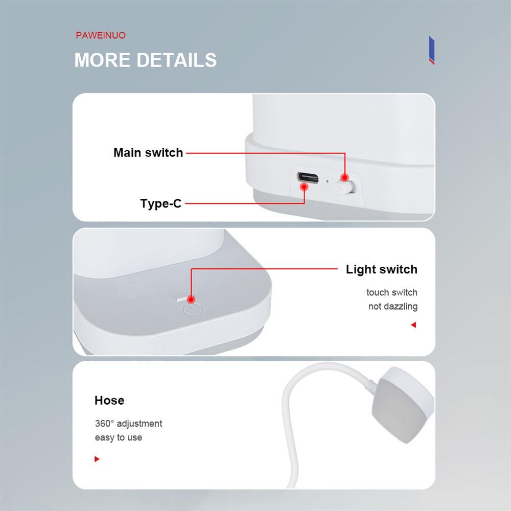 USB Lernen Schlafsaal Schlafzimmer Nachttisch Lesen Nachtlicht LED Schreibtisch Lampe Augenschutz Schreibtisch College Student Nachtlichter