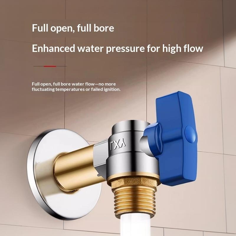 2Pcs Heavy Duty Copper Ball Valve Leakproof Full Opening Smooth Flow Shutoff Valve for Bathroom Renovation