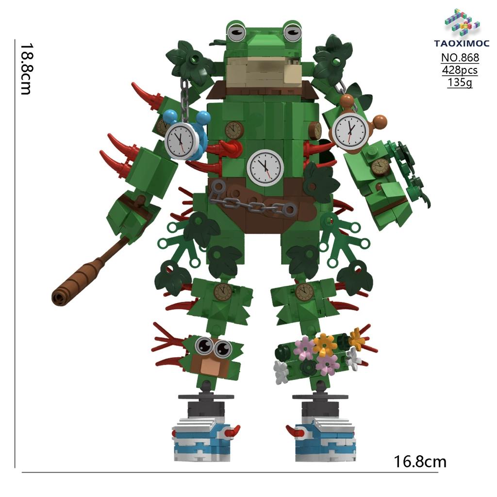 AI Anime Shanhaijing Tung Tung Sahur Wooden Stick People Pass Abstract Building Block Set Gift Present Toy Ornament Brick Doll Scale Model