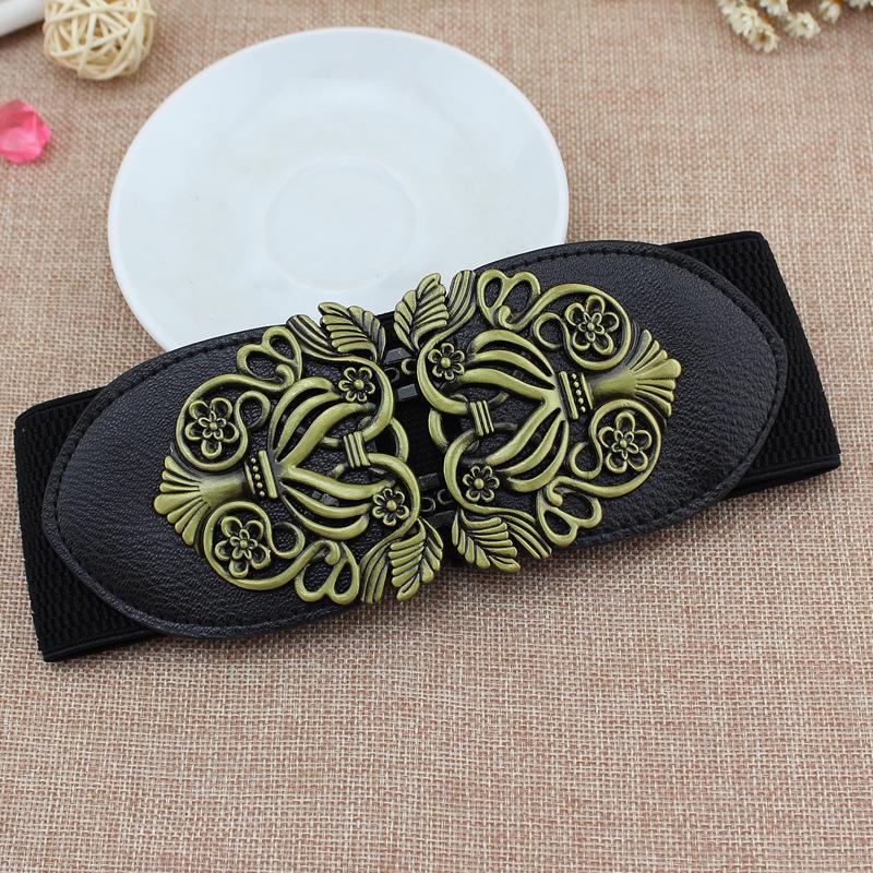 

Женский корейский ретро-корсет Palace с широким эластичным поясом-ремнем 75 cm чёрный