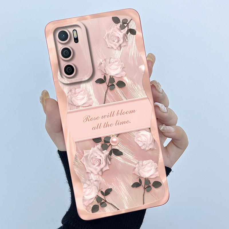 For OPPO A16 Case Oppo A16s A54s Case Fashion Simplicity Flower Soft LIquid Silicone Shockproof Cover Oppo CPH2269 CPH2271 Funda
