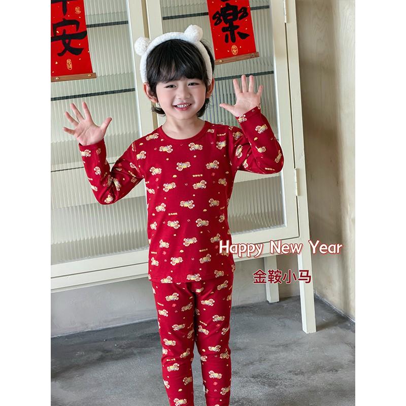 Kids Long Sleeve Pajamas Set Cotton Blend Loungewear New Themed Sleepwear Boys Girls 90-180cm