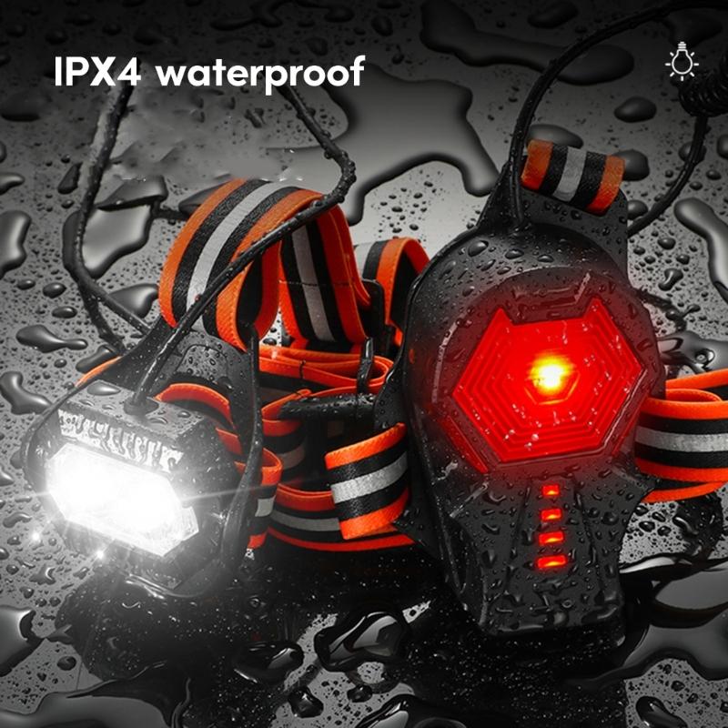 IPX4 Waterproof Running Gear for Runner USB Rechargeable Night Running Lights LED Chest Light with Safety Warning Lamp