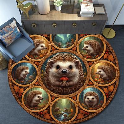 Cartoon Print Round Area Rug,Carpet Rug for Living Room Bedroom Sofa Playroom Decor,Non-slip Floor Mat