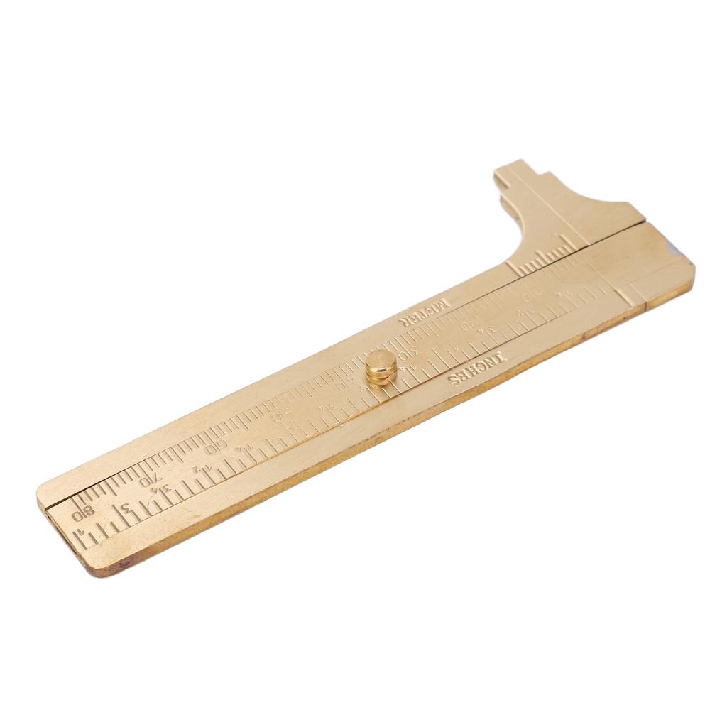 Vernier Caliper Brass Metric Inch Dual Scales Retro Style Measuring Tool for Repair 80mm Scale