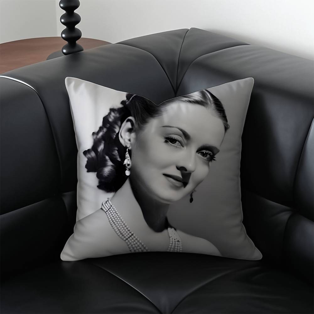 B-Bette D-Davis Actress Pillow Case Anti-Dustmite Pillowcase Invisible Zipper Silky Short Plush Sofa Cushion Cover