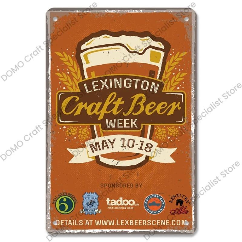 Vintage Beer Metal Sign, New Year Pub Decor Plaque