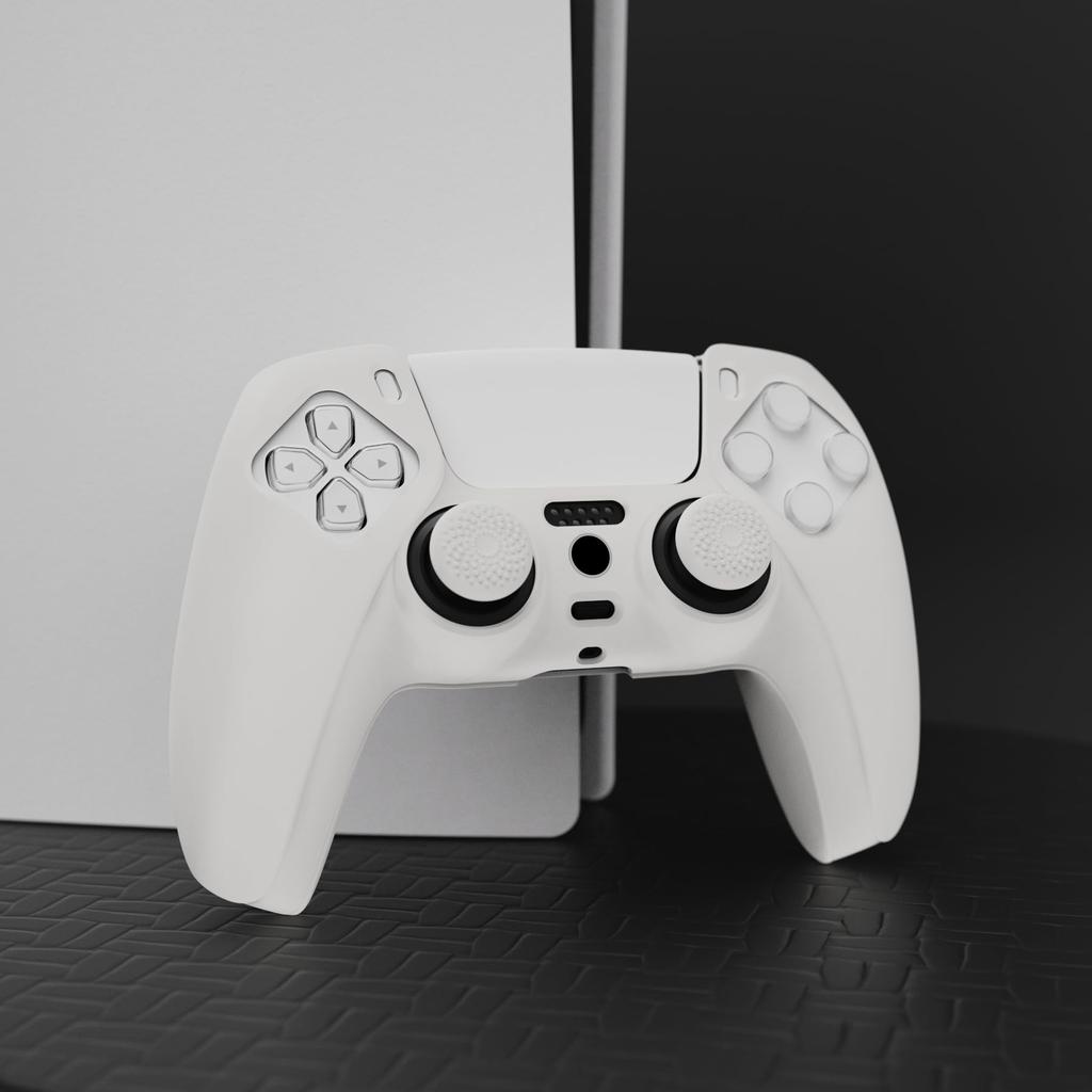 Deksel for PlayVital ps5-kontroller silikonskinn myk gummibeskyttelsesveske for med thumb stick cap Series Pure-kontroller, anti-skli etui, ps5,