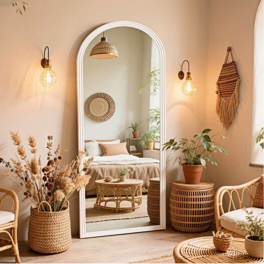 160×50cm Full-Length Arched Floor Mirror in