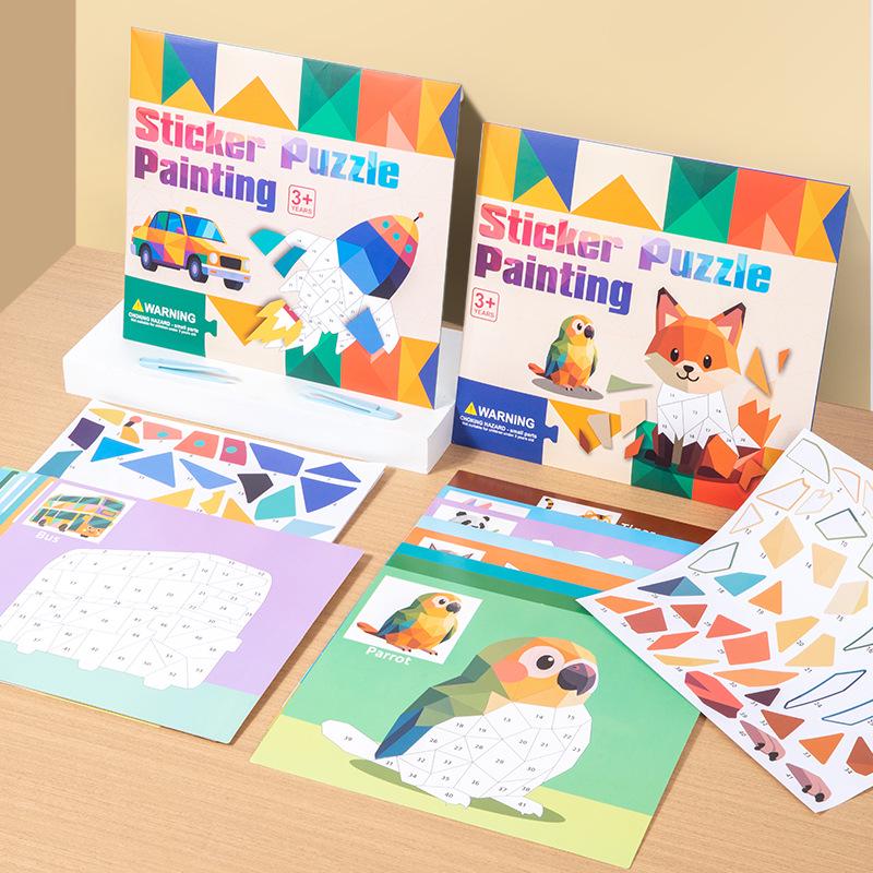 3D Sticker Puzzle & Painting Kit: Creative DIY Geometric Collage for Kids