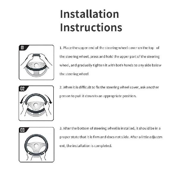 Silicone Steering Wheel Cover Suitable for 38cm Diameter Car Accessories Interior Steering Wheel Protective Decoration Universal