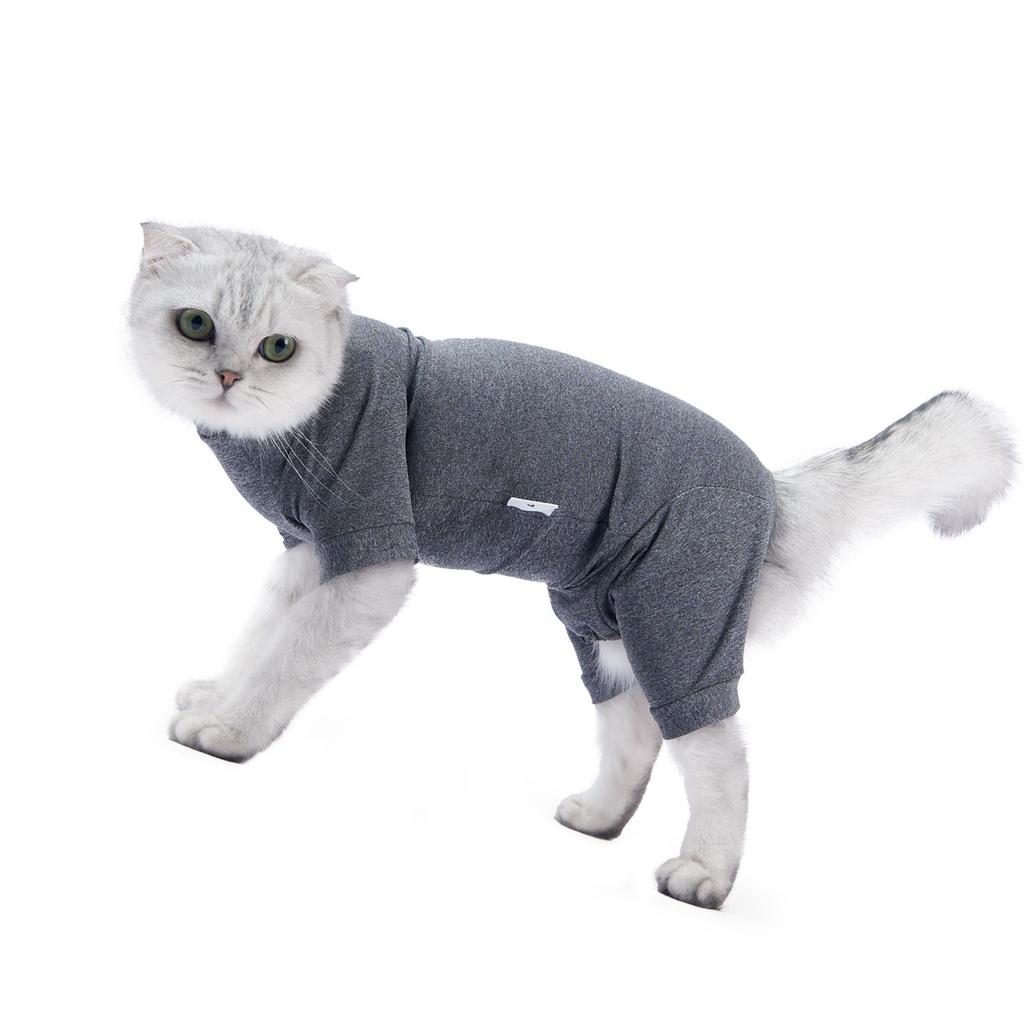 Cat Recovery Suit 4 Legged Prevents Hair Loss Highly Elastic Comfortable Skin Friendly Soft Kitten Surgical Recovery Suit