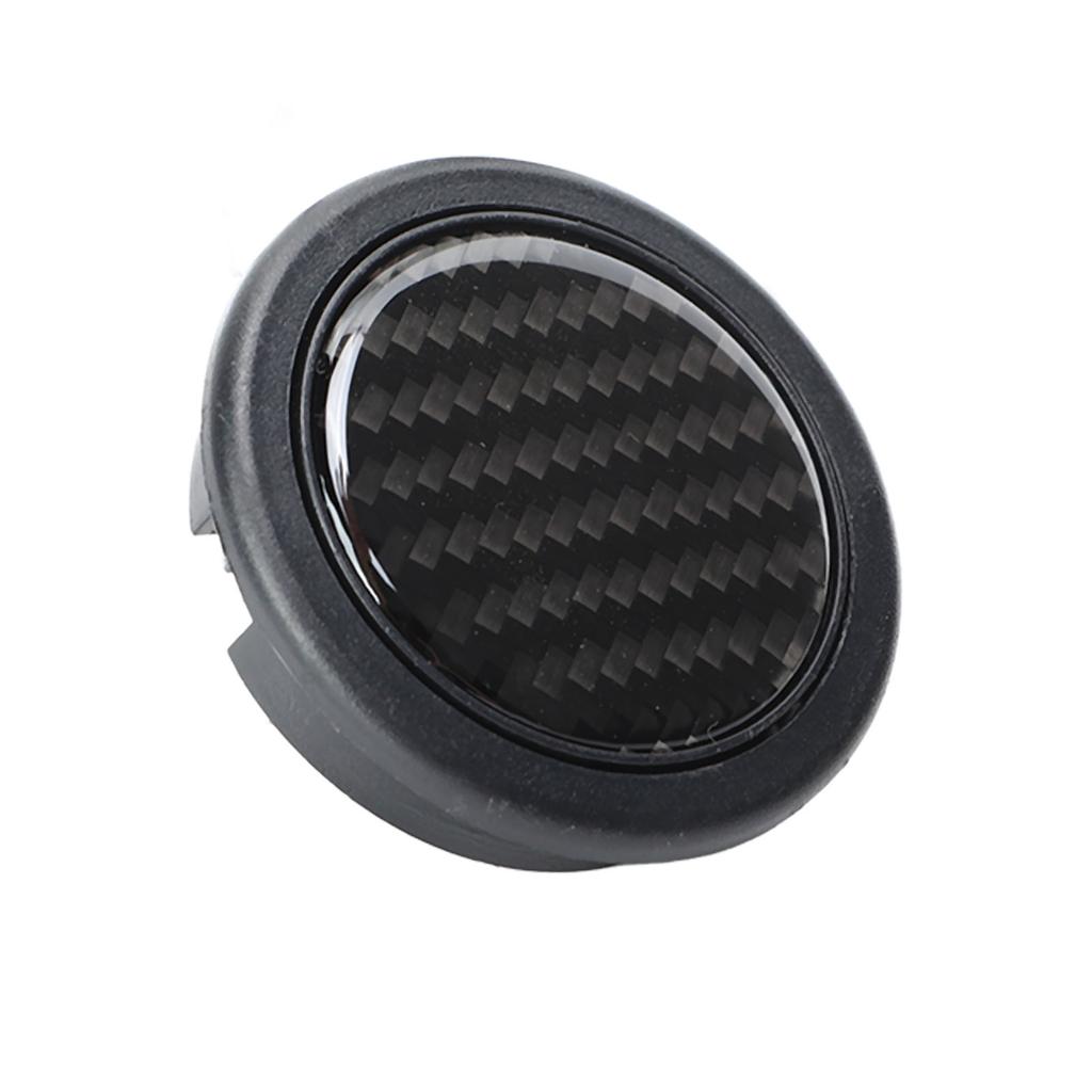 Steering Wheel Horn Button 50mm Diameter Carbon Fiber Universal for 6 Bolts Steering Wheel