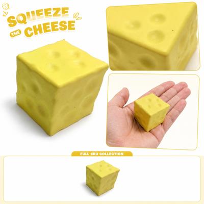 Slow Rebound Cheese Block Squeeze Toy Soft Foam Stress Relief Squishy Sensory Toy Durable Material for Hand Exercise and Anxiety Reduction