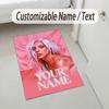 Personalized Crystal Velvet Carpet,Lady Gaga Custom Printed Name, Plush Area Rug For Home Indoor Decor