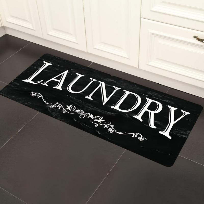 

VIKAMA Soft And Absorbent Text Pattern Rug Non-Slip Runner For Kitchen Living Room Bedroom Hallway And Bathroom 50x80cm 19.68x31.49i