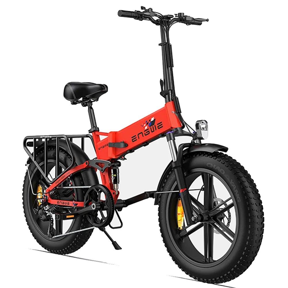 Engwe ENGINE X Bicicletta Elettrica 20" Motore 250W City Ebike Velocità Massima 25Km/h 48V 13AH Full Suspension Pieghevole E-bike Nera
