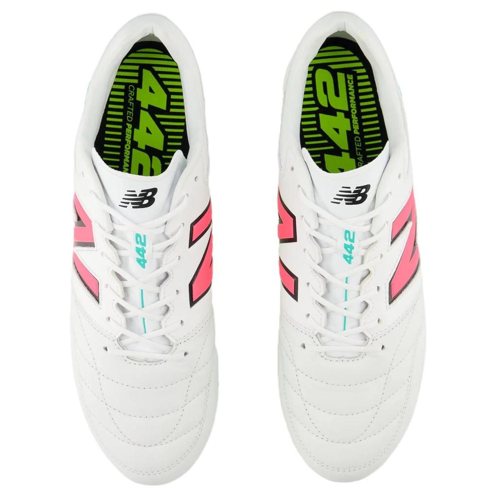 New Balance 442 V2 Pro Comfortable Sports HG (Rubber Short Studs) Football Shoes Unisex Football Shoes White MS41HWH2