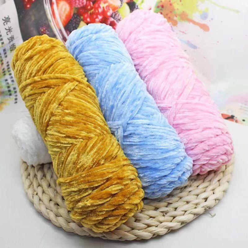 1pc 100g Chenille Yarn Soft Thick Velvet Yarn Handmade DIY Crafts Dolls Crochet Yarn Line for Knitting Scarf Hat Sweater