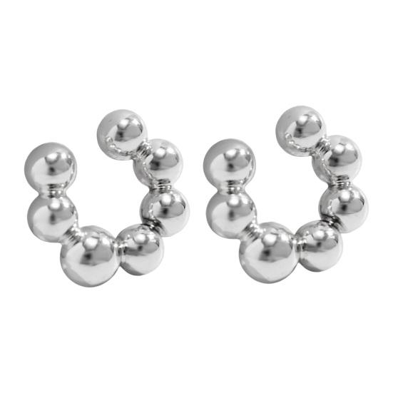 1 pereche de cercei huggie pentru femei, în formă de cerc geometrică, răsucite, fără străpunsuri, bijuterii exagerate pentru urechi.