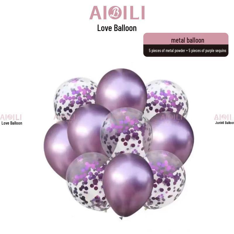 Metallic Sequin Balloon Set for Birthdays, Valentine's Day, and Weddings