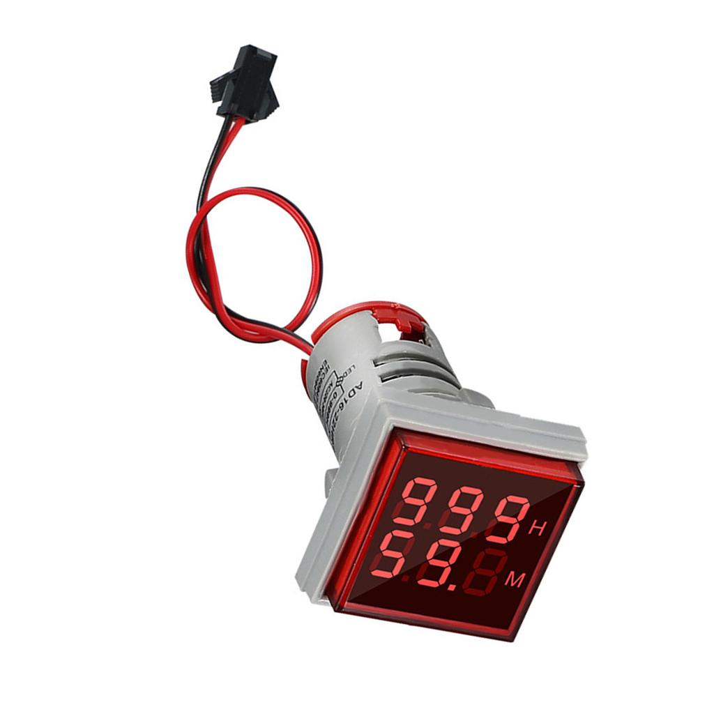 Dual Display Square Hour Meter Precision Timing LED High Brightness Counter Plastic for Power Communication & Machinery