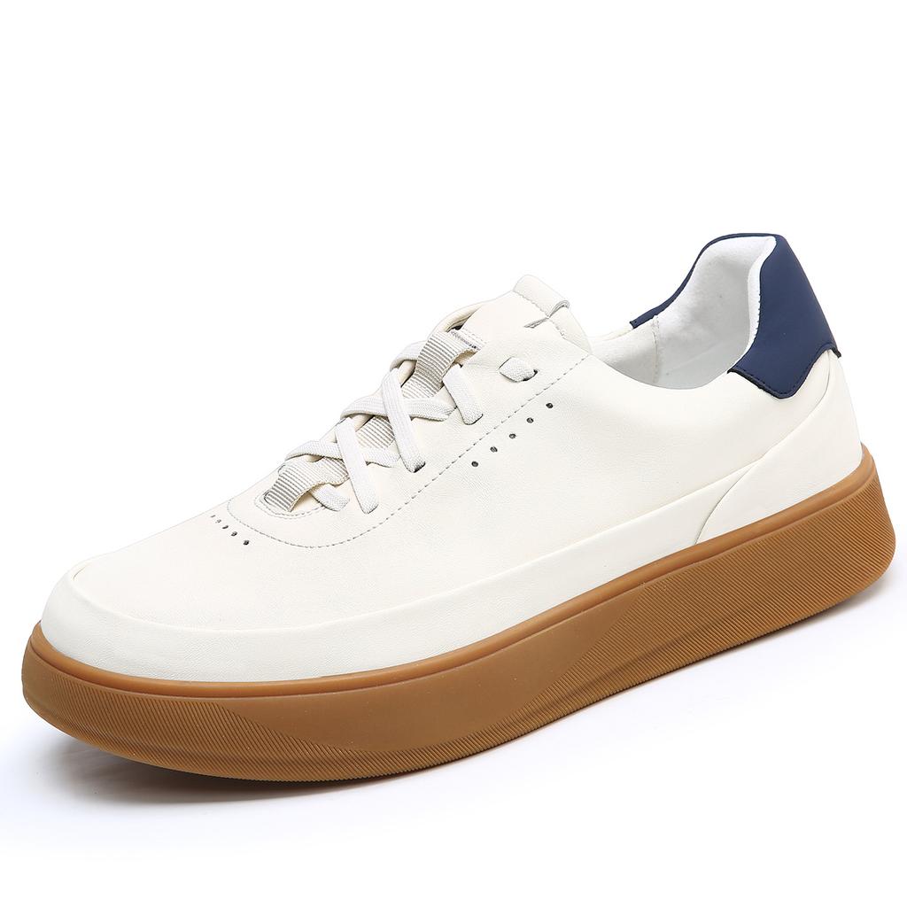 Men'S Shoes Spring New Leather Men'S Board Shoes German Training Shoes Soft Sole Breathable Non-Stuffy Feet White Shoes Light Casual Shoes