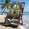 Serviette de plage personnalisée avec nom, impression Leo Messi, pour voyage, camping, fête à la plage, décoration intérieure, cadeau d'anniversaire pour la famille et les amis