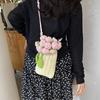 Niche Knitted Bag Women's New Flower Versatile Messenger Bag Fashionable Mini Mobile Phone Bag