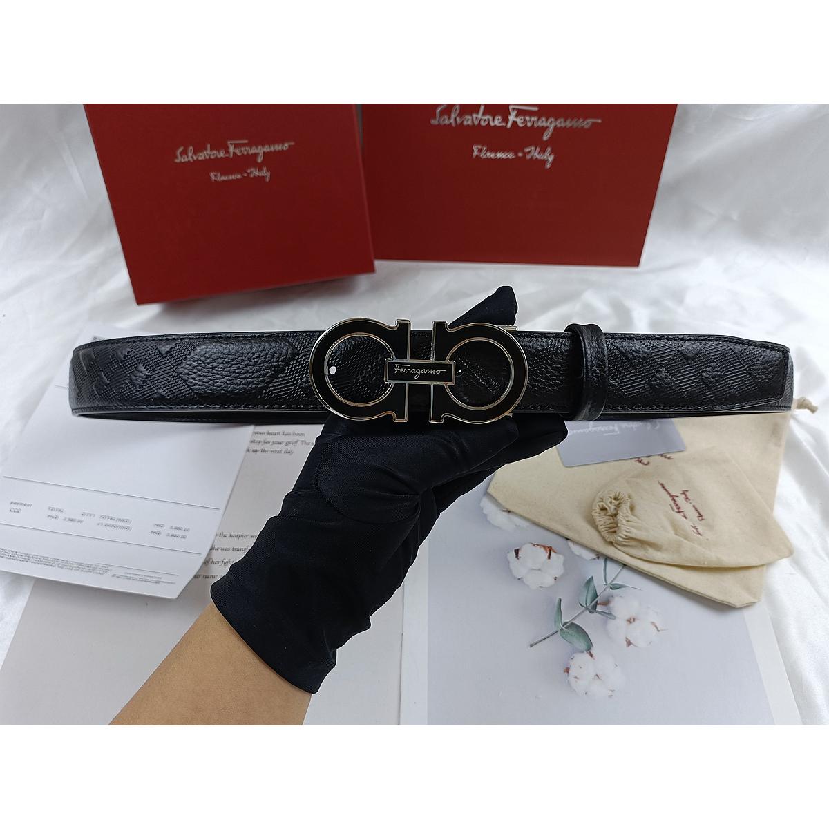 

Salvatore Ferragamo 3,5 см чоловічий ремінь розкішного бренду дизайнерський ремінь костюм джинсовий офіційний бренд подарункова коробка 110cm