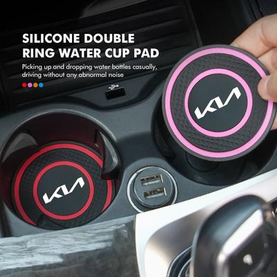 Car Water Cup Slot Car Coaster Decorative Anti-Slip Mat for Rio Soul Seltos Forte K5 K3 Niro Sorento Stinger Sportage
