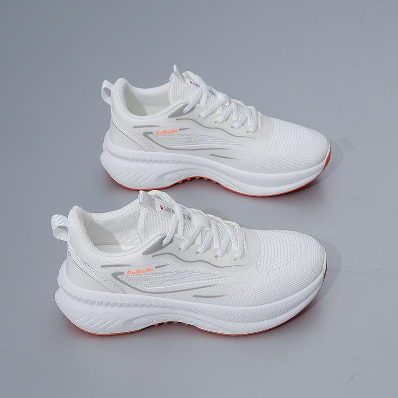 Sports shoes spring and summer fly-woven running shoes outdoor daily color matching trend thick-soled comfortable women's shoes