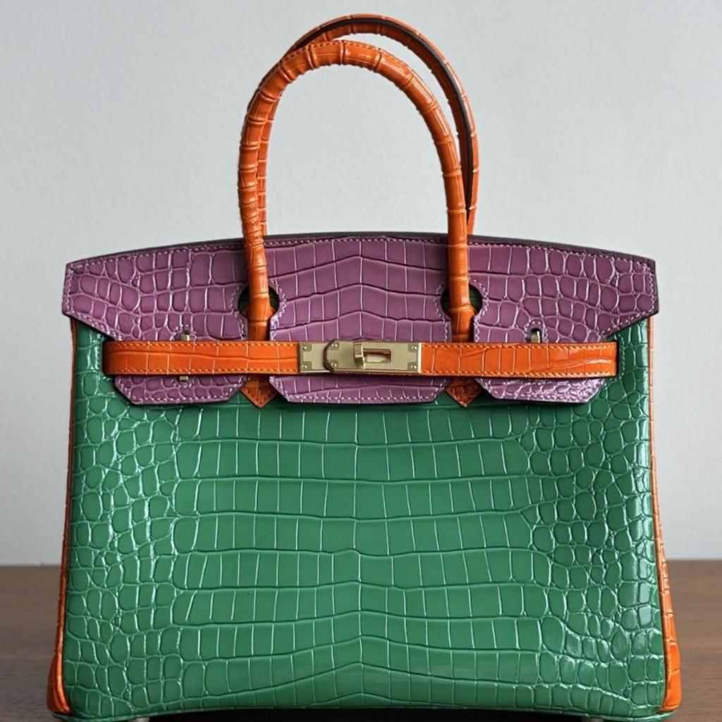 Kazilan color-blocking inseam version of crocodile pattern high-end hand-held platinum bag women's cross-border fashion versatile women's bag
