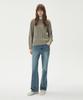 Lady Volume Wool Bokashi Crew Neck Round Knit_Brown