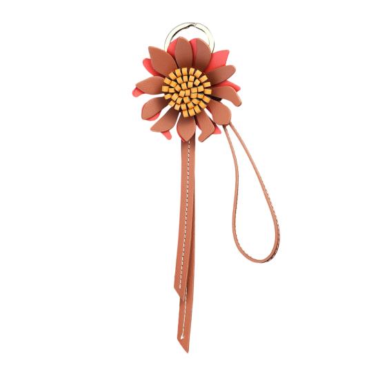 

Bag Pendant Imitation Leather Sunflower Shape Hand-Cut Crossbody Bag Pendant Bags Keys Summer Accessory кавовий