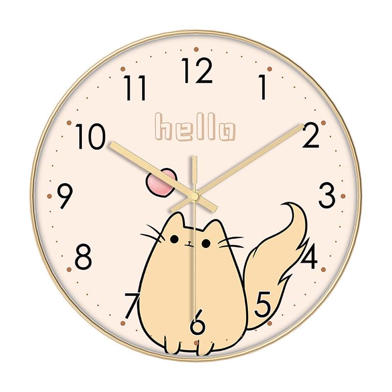Cartoon Children's Creative Clock, Simple Wall Clock, Living Room Bedroom Wall, No Punching Hanging