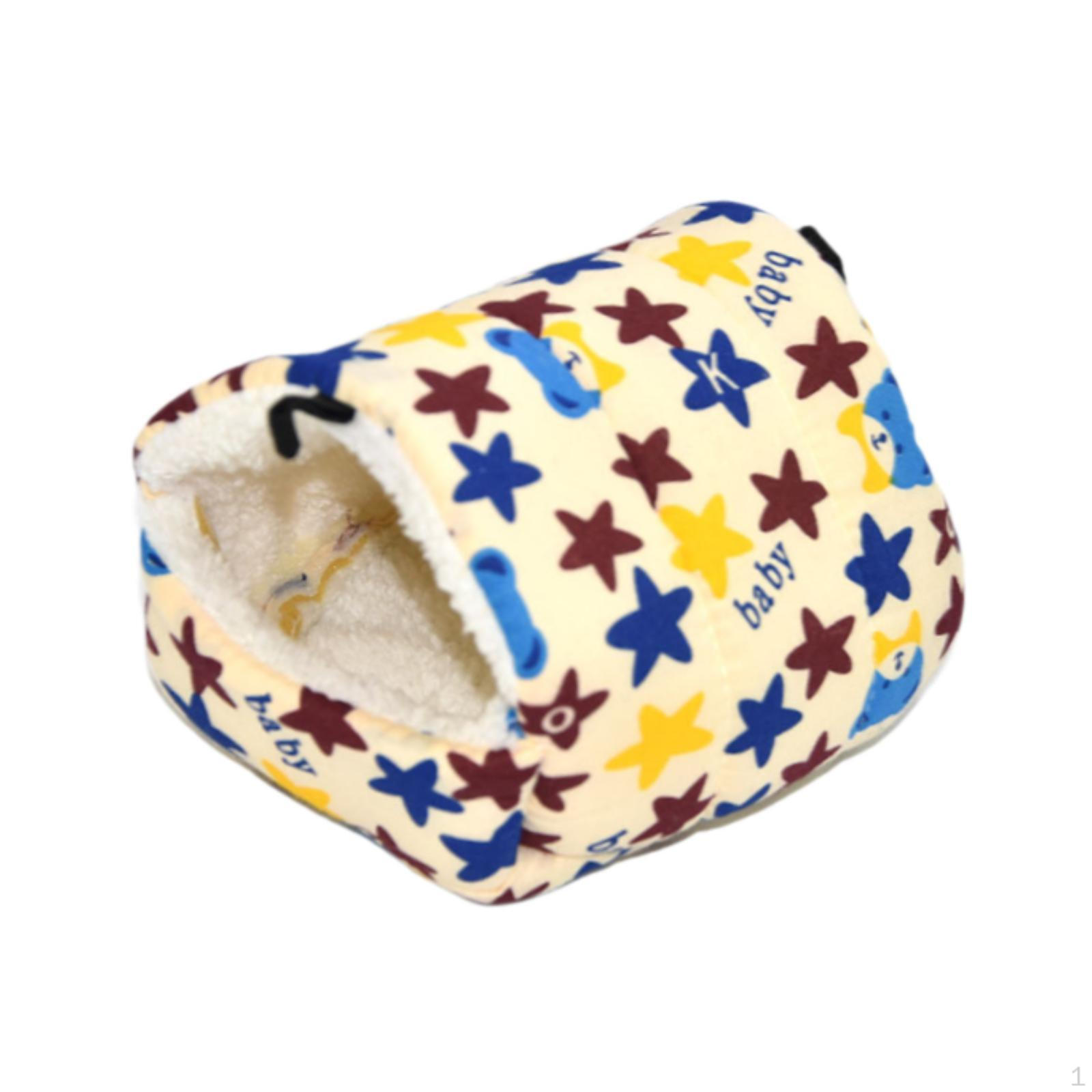 

Кровать для хомяка, клетка, гнездо, удобная, милая, мягкая, для маленьких животных, подстилка, домик для морской свинки, пещера 14cmx12cm star