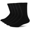 5 Pairs Mens Dress Socks Stripe Plus Size High Quality Combed Cotton Crew Socks Black Cool Breathable Casual Socks for Men
