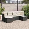 VidaXL Garden Lounge Set 6 Pcs with Cushions Black Wicker, Outdoor Sofa Set, Corner Sofa Set 3325322