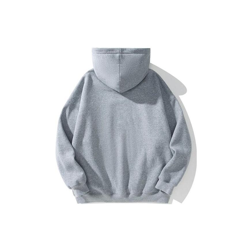 Li-Ning American Vintage Knight Pattern Straight Leg Casual Pants And Hoodie Set Men Pants And Hoodie Set Light-Gray Black YWDT227-2+YKLT225-1