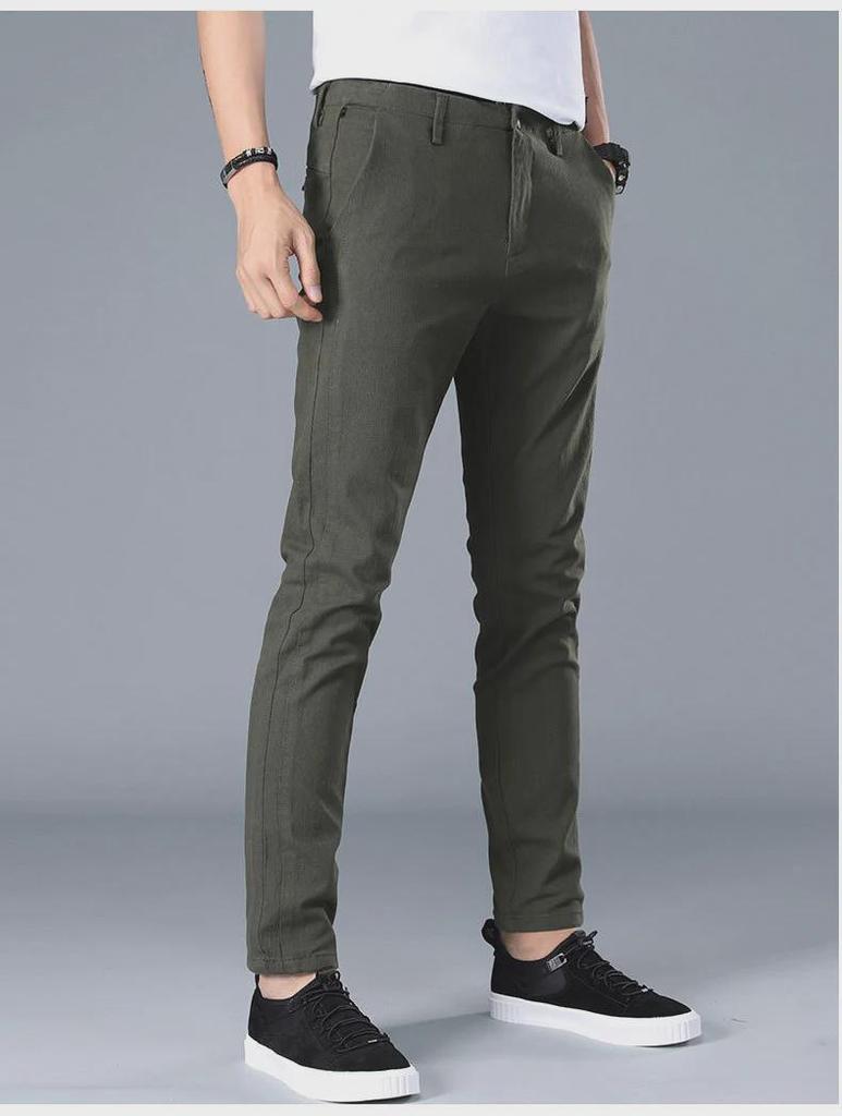 Men's Slim Fit Summer Trousers - Trendy Casual Solid Color Sports Pants