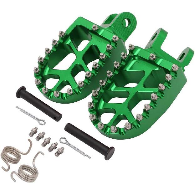 Dirt Bike Fußrasten mit Federn, CNC T6 Aluminium Dirtbike Fußrasten Pedalrasten für KLX300R 97-07 20-24/KLX300 20-23/KLX250 06-20/KLR650 87-07/KLX250S