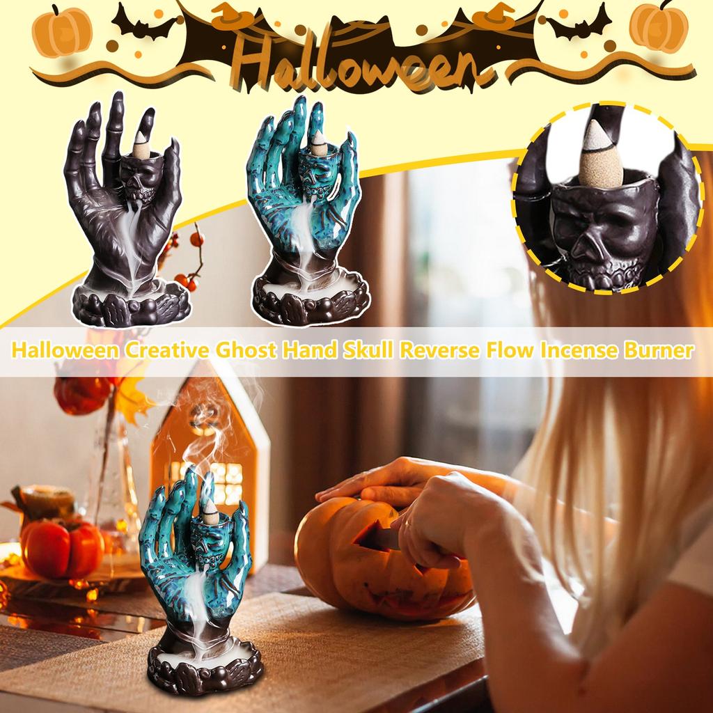 Halloween Creative European Ghosts Hand Skulls Reverse  Incense Burner