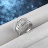 European and American domineering personality one-carat mozzarella diamond big men's ring, fashionable and atmospheric men's business ring ringjewelry