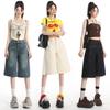 Women's High-Waist Loose Wide-Leg Cropped Jeans - Summer 2025 Slimming Straight Fit