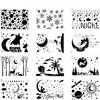 12pcs, Creative, Romantic Starry Sky, Hollowed Out Painting Template, DIY Decoration, Wall Painting, Spray Painting, Imitation Board, Graffiti Rubbing