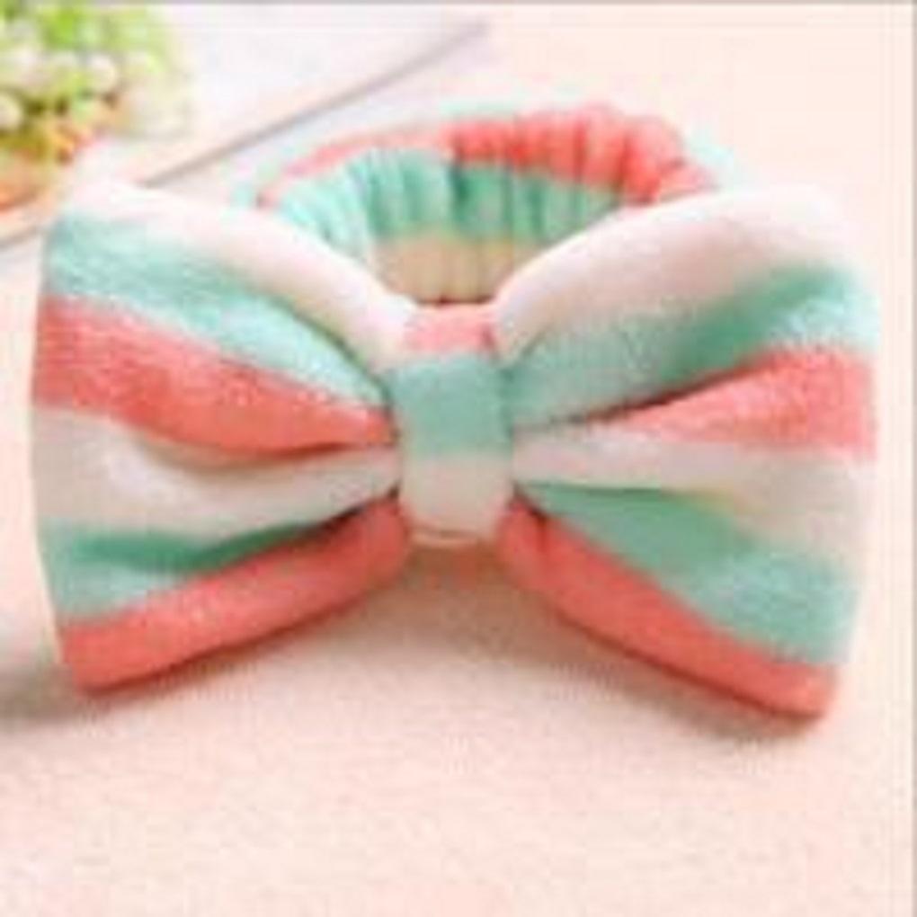 Women Bowknot Design Hairband Makeup Face Washing Hair Coral Velvet Hairband