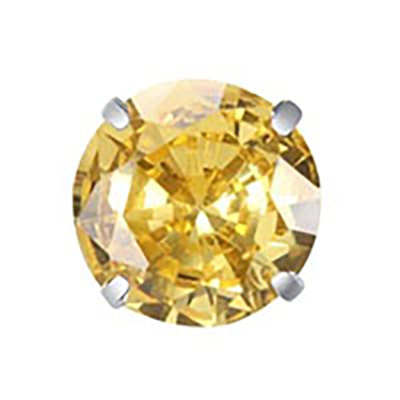 F136 Titanlegierung Steckerohrringe mit 5A Zirkonia, Vierzack-Rundfassung, Innengewinde Knorpel, Schalenboden Lippen- & Zungenpiercing-Ersatz.